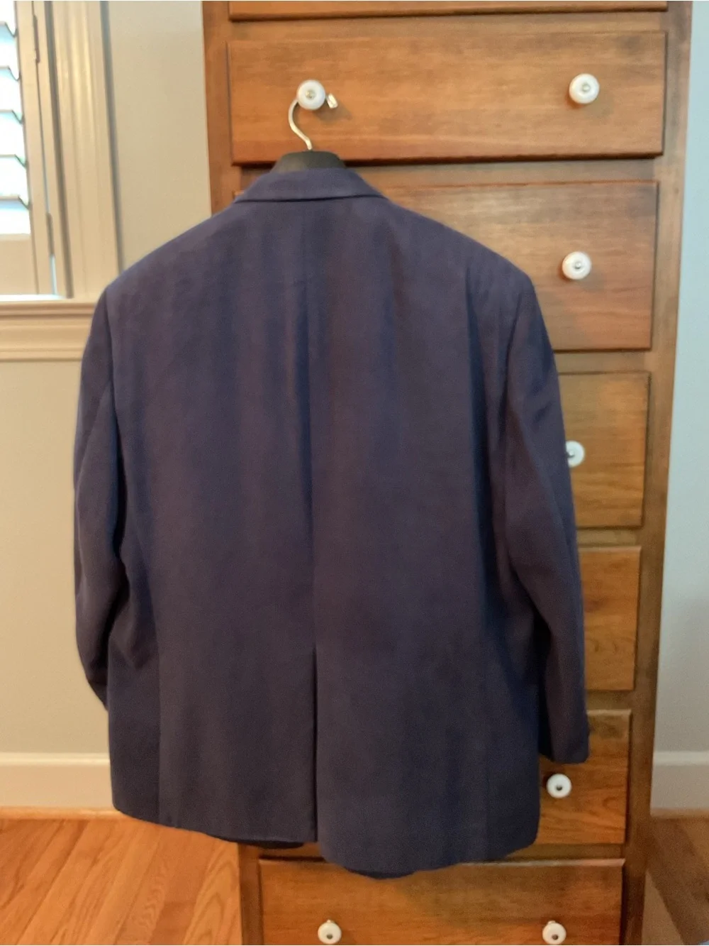 Chaps Navy Blue Two-Button Sport Coat 48R - looks and feels like suede.